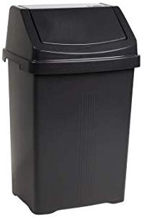 M1SS 8L/25L/50L Litre Plastic Swing Bin Waste Recycle Dustbins Kitchen, Bathroom Rubbish Trash Refused Bins (Midnight Dark Greyish, 25 Litre)
