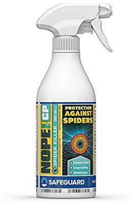 NOPE! Spider Killer Spray Repellent - Contact Killer. for All Types of Spiders. Residual Action, Odourless, Non-Staining for Indoor and Outdoor Use. 500ml