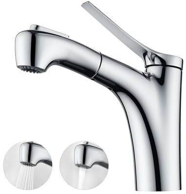 Decaura rubinetto bagno lavabo con doccetta estraibile miscelatore per lavabo 2 funzioni Monocomando per Lavabo Cromato