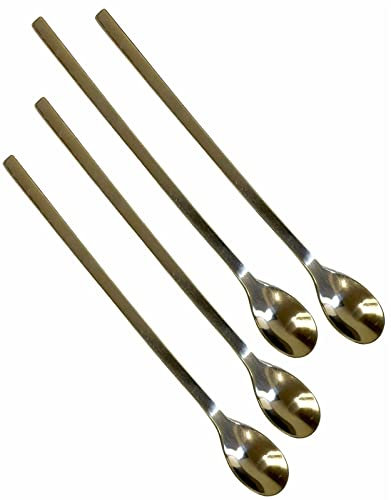 P Store 4 Pcs Stainless Steel Latte Long Tea Coffee Spoon Soda Ice Cream Dessert Spoons