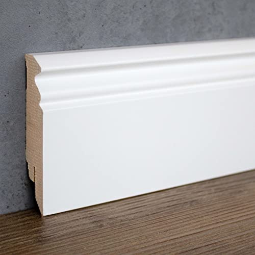 PROVISTON | Plinthe moulurée | 16 x 80 x 2500 mm | plinthe MDF mélaminé | plinthe moulurée blanc | 25 m