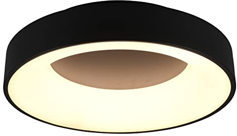 Trio Leuchten LED Deckenleuchte Girona 671210132, Metall Schwarz matt, Acryl, inklusiv 27 Watt LED, Dimmer, Memory Funktion, Nachtlicht, Fernbedienung