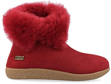 HAFLINGER Lammskinn läder tofflor Lemmi unisex stövlar, Sangria, 45 EU