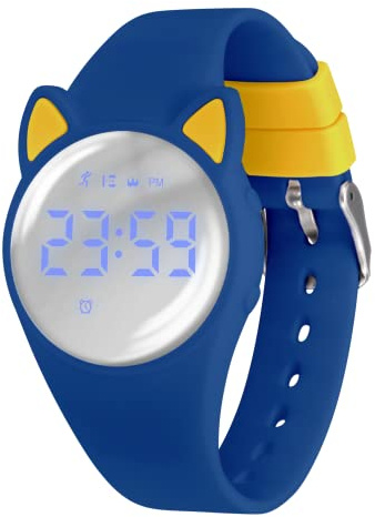 Reloj de Pulsera Digital con podómetro, vibración, Alarma, Distancia, cronómetro y Ejercicio, Resistente al Agua, Recargable, para Actividades al Aire Libre, para niños y niños