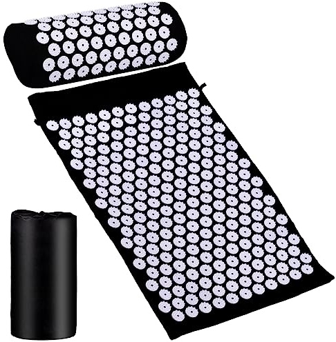 Akupressurmatte Set, Massagematte Akupunktur Massage Matte mit Kissen Matte Akkupressmatte Akupunktur Matte Massage Original Shakitmatte - Fakirmatte - – Nagelmatte