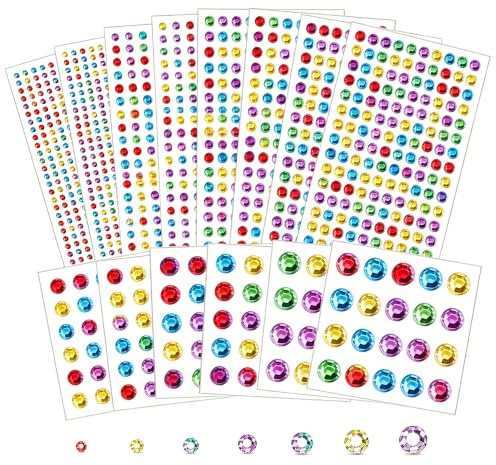 2102 Stück Gesichts-Edelsteine zum Aufkleben, selbstklebende Haar-Juwelen, Gesicht, Strasssteine, Aufkleber, Bling-Juwelen für Gesicht, Haare, Nägel, Make-up, Kleidung, Schuhe, Taschen, DIY, Handwerk