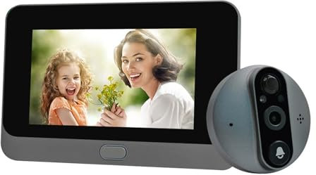 ThikK Tuya Wireless Digital Peephole Door Bell Camera Wifi Intercom Spyhole for Smart Home Video-eye Residential Security Protection(R9S-TUYA-64g)