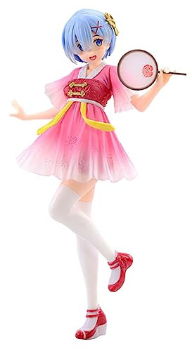 Jilijia Re:0 Figurine Rem Remu Ram Ramu en PVC Action Girl Figurine Modèle Statue Ornements Cadeaux Remu Maid Costume Poupée