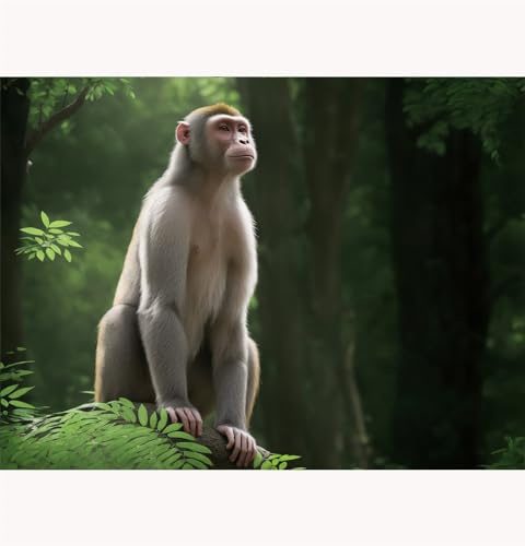 TWYYDP Wooden Puzzles 520 Pieces,Monkey Animal on Tree Puzzle,Diy Home Wall Decor Wooden Puzzle