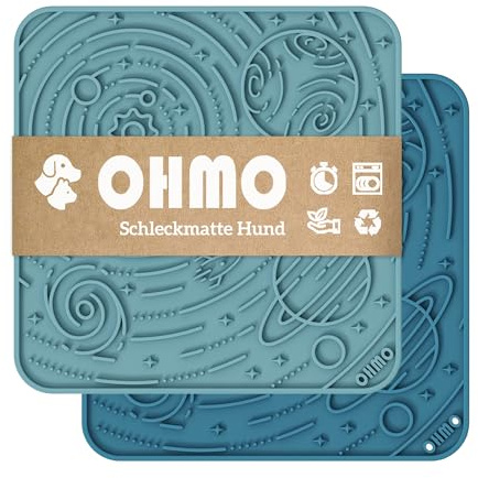 OHMO Schleckmatte Hund Leckmatte für Welpen Katze 2Pcs Koralle&Hellgrün | Lebensmittelqualität Silikon, Zum einfrieren, Spülmaschinenfest，Angst Relief und langsam füttern