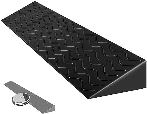 Tragbare Schwellenrampen, Türschwellenrampen, Rollstuhlrampe, tragbare Innen-Kehrroboter-Bordsteinrampe, rutschfeste, solide Bordsteinrampe, 1 cm – 10,5 cm hoch (Farbe: Schwarz, Gr