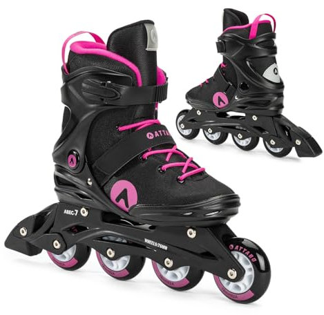 ATTABO Fitness Inline Skates Damen Cyclone Größe 38 EU Inliner Rollschuhe mit ABEC-7-Lager Räder PU 82A Halbharte TPR Komfort Stabilität Dreifache Anpassung Roller Skates für Frauen in Rosa