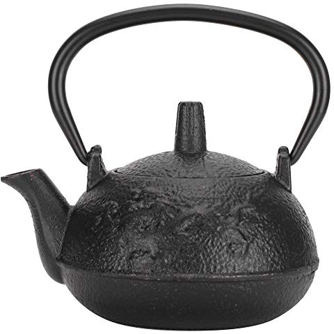 Tetera de hierro fundido de 0,3 L, tetera decorativa con diseño de dragón chino doble sin recubrimiento de estilo japonés