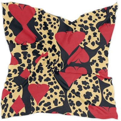 siphylline Seidenschal mit Leopardenmuster, Texas, Hold'em, Seidenschal, flippiger Seidenschal für Damen, Weihnachtsschal, Texas Hold'em Leopardenfell-Print, Einheitsgröße