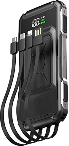 15W Fast Qi Wireless Charger Power Bank, 30000Mah 22.5W QC PD 3.0 Fast Charging Power Bank,Black,20000mah
