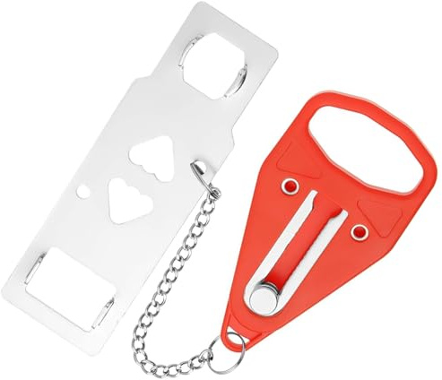 VZU Cerradura de puerta portátil roja seguridad para hoteles, viajes y hogar, cerradura de viaje segura para mayor privacidad y seguridad de puerta, cerradura de viaje
