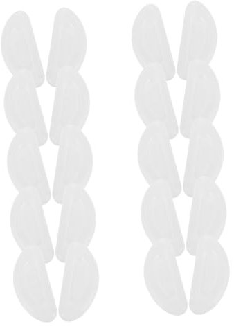 KOCKSHION 10pairs Soft Silicone Nose Pads for Eyeglasses and Sunglasses Self-Adhesive Anti- Nose Cushions Comfortable Replacement for All Eyewear Types White Color