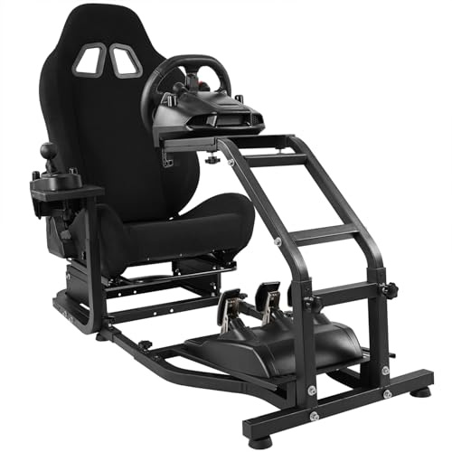 Dardoo Racing Simulator Cockpit with Adjustable Racing Seat Fit for Logitech G29 G920 G923, Fit for Thrustmaster T150 T300RS GT Racing Steering Wheel Stand, Not Included Wheel Shifter and Pedals