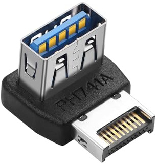 SinLoon Adaptador de cabecera de panel frontal USB 3.1 de 10 Gbps tipo E a USB 3.1, tipo E macho a USB A hembra (PH741A)