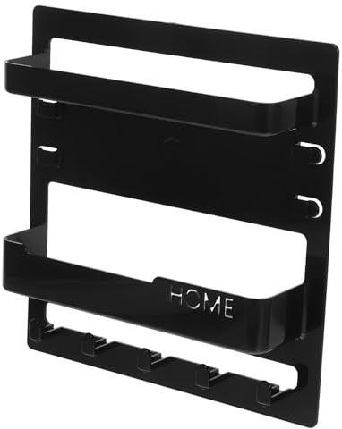 Sosoport Portachiavi Muro Multifunzionale con Mensola Organizer per Chiavi Telecomandi e Occhiali Appendichiavi da Ingresso con Installazione o Vite per Ufficio