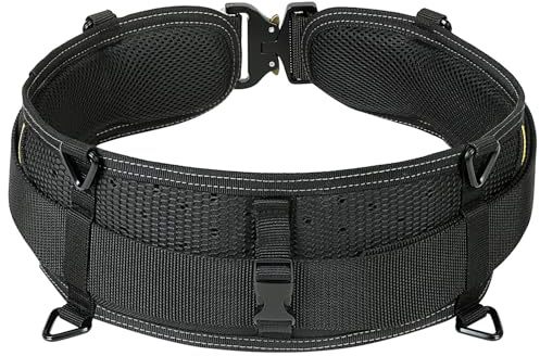 TUFFWORX Padded 36'' Tool Belt for Men, Adjustable Work Belt with Heavy Duty Buckle Back Support for Carpenters, Electricians & Gardeners