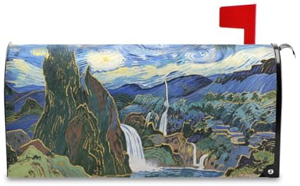 Yoogain Copertura decorativa della cassetta della posta del cielo di stile Van Gogh per San Valentino Fun Patricks Day copertura della cassetta postale di dimensioni standard para buzon