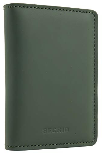 Secrid Slim Wallet Matte Black & Green Kartenetui aus Leder, Farbe: Grün/Schwarz, für 4 Karten mit oder 6 Karten ohne Prägung, Maße: 10,2 x 6,5 x 2,1 cm, SM-Green-Black
