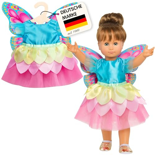 Heless 2030 - Feenkleid für Puppen im Schmetterling-Design, Größe 35 - 45 cm