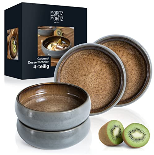 Moritz & Moritz SOLID Juego de 4 cuencos de 300 ml - Cuencos de gres para postres, aperitivos, sopas, ensaladas, helados, tapas y antipastos