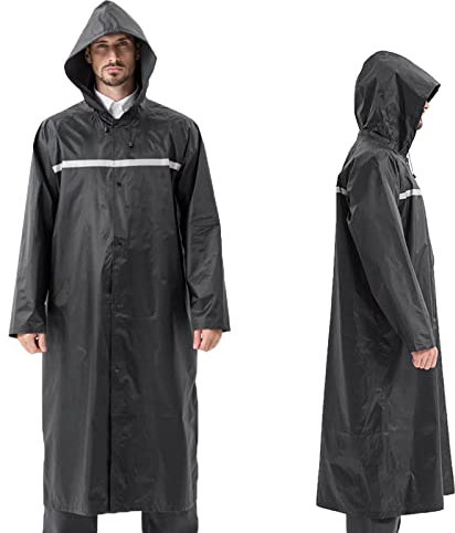 Pahajim Wasserdicht Regenponcho für Erwachsene Lang Regenmantel Damen Regenjacke Herren Atmungsaktiv Regencape mit Reißverschluss und Reflektierend Wiederverwendbar Rain Poncho für Outdoor