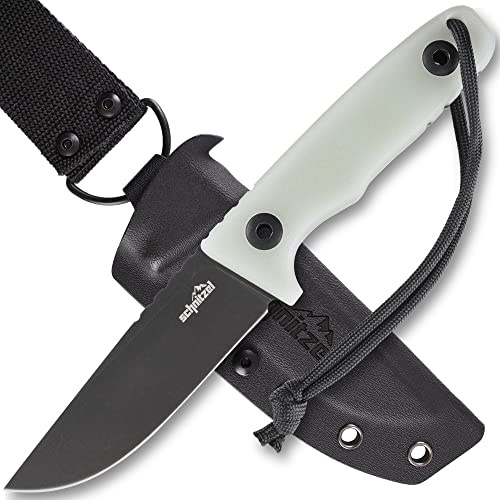 SCHNITZEL TRI - Outdoormesser mit Kydex-Scheide, Jade | Dangler-Tragesystem, Bushcraft, Camping, Wandern, Outdoor, Messer, Jagdmesser, Freizeitmesser, Erwachsene