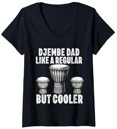 Damen Djembe für Afrika Schlagzeugspieler Jembe Musik Männer Papa Opa T-Shirt mit V-Ausschnitt