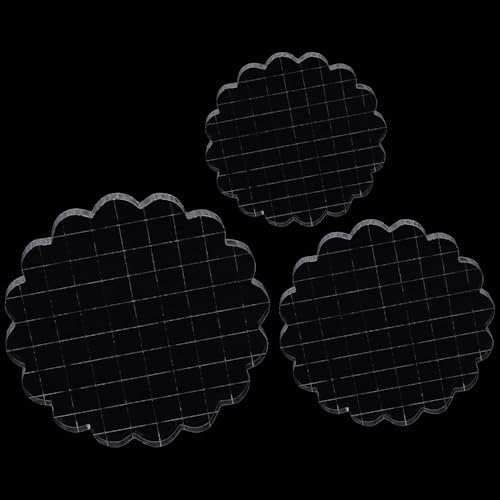 Hosifiy 3 Stück Acryl Stempelblock für Silikonstempel, Blümchenmuster Acryl Blöcke Stempel Set mit Gitter Linien Acryl Stempelblock für Silikonstempel Scrapbooking