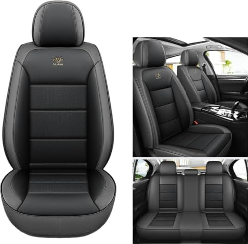 ZMLYQ Autositzbezüge für 5 Sitze sind geeignet für VW T5 T6 wasserdicht/Leder,schwarz und grau