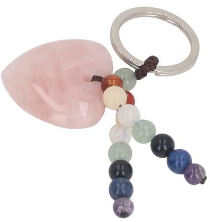 Cristal de Guérison, Pierre de Chakra Exquise en Forme de Cœur, Décorative pour la Méditation (Quartz rose)