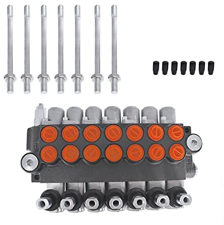WYZSXX Hydraulisches Wegeventil, 7 Spulen, 11 gpm, 3625 psi, SAE-Anschlüsse, doppeltwirkend, einstellbares Hydraulikventil, passend für kleine Traktorlader