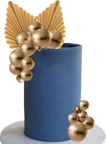 Dekorative Kugeln für Kuchen, 22 Stück, Kuchendekoration, Geburtstag, Tortendekoration, Gold, Kuchendekoration, Geburtstag, Cake Topper, Hochzeit, Babyparty