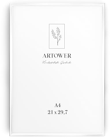 Artower® Cornice portafoto in metallo bianco sottile per DIN A4, 21 x 29,7 cm, cornice per poster, grande collage, cornice portafoto in metallo, 21 x 30 cm, in alluminio sottile, cornice bianca