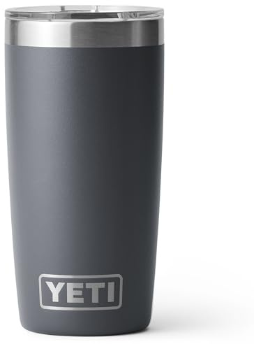 YETI Rambler 10 oz (295 ml) Tumbler with Removable Magslider Lid, Stainless Steel Vacuum Insulated Coffee Cup, Charcoal
