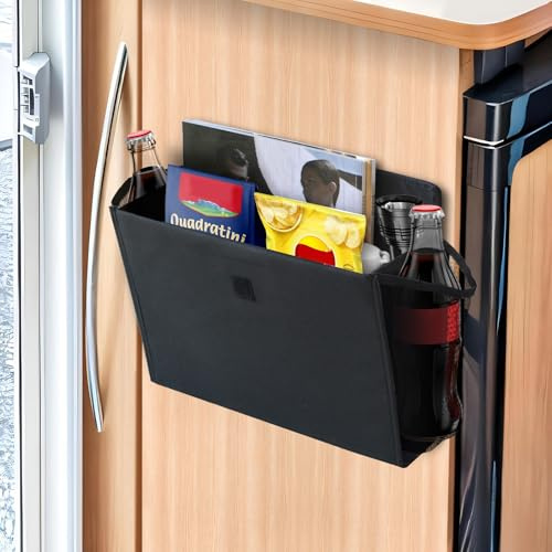 Domemit Organizer da Appendere Camper Accessori avec Autoadesivo, 34 x 29 x 14cm Pieghevole Tasca Portaoggetti per Camera da Letto, Ufficio, Accanto al Tavolo - 1 Pezzo