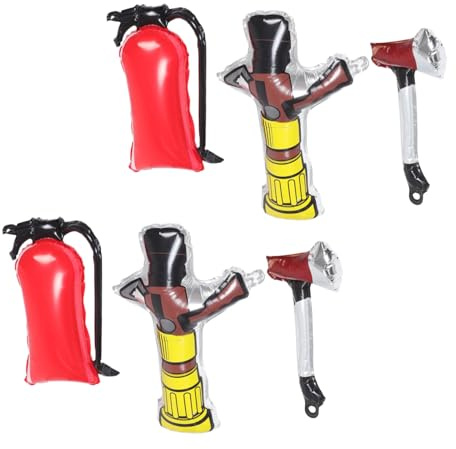 ADOCARN 6pcs Fire Extinguisher Inflatable Ball Party Supplies Fire Engine Balloon Decorations for Boys and Girls