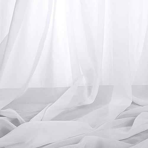 2 m vitt chiffongtyg metervara, chiffongtyg, 150 cm bredd, perfekt för bröllop, kläder och dekoration