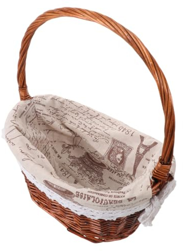 Alasum Panier Tissé Main Rotin avec Poignées Robustes Panier de Rangement Élégant pour Fleurs Légumes et Pique- Automne pour Marché et Camping Rangement Décoratif Champêtre