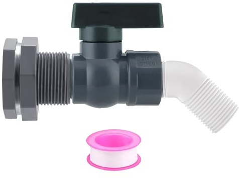 LAGUOE Sistemi completi per rubinetti, 2 valvole a sfera in PVC, connettori per tubi da giardino per raccolta dell'acqua piovana raccolta barili di pioggia Set di beccucci