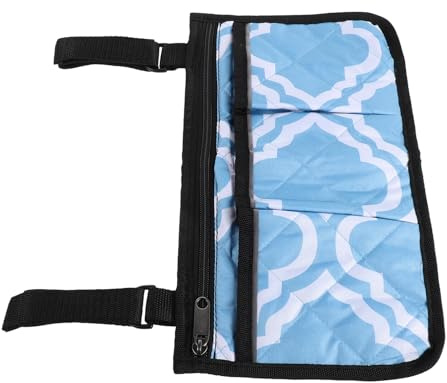 BAZEITFLOW Sacoche Latérale pour Fauteuil Roulant Électrique et Déambulateur Pliable, Organisateur Multi Compartiments en Tissu Résistant, Système Antidérapant avec Bandoulière Réglable,