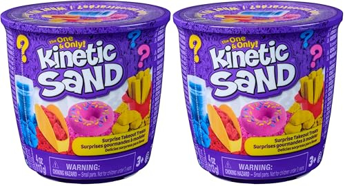 Kinetic Sand - Surprise Snacks, mit 113 g farbigem Sand und Zwei Überraschungs-Rollenspiel-Accessoires, für kreatives Indoor-Sandspiel, für Kinder ab 3 Jahren (Packung mit 2)