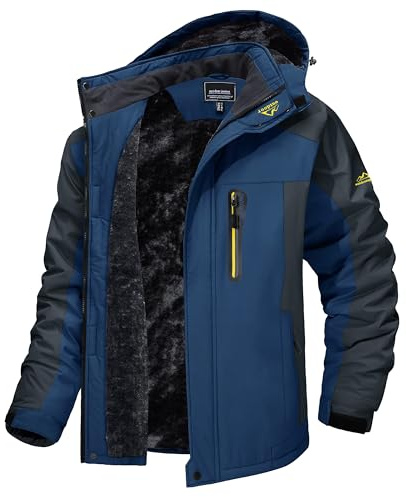 MAGCOMSEN Parka de invierno para hombre, forrada, chaqueta de snowboard, chaqueta de esquí softshell, chaqueta de invierno para hombre, chaqueta de lluvia, chaqueta de esquí cálida