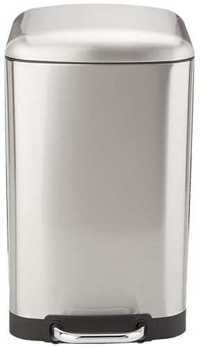 KITCHEN MOVE Poubelle de cuisine à pédale 30L Design GREENWICH en acier Inox avec seau couvercle bombé