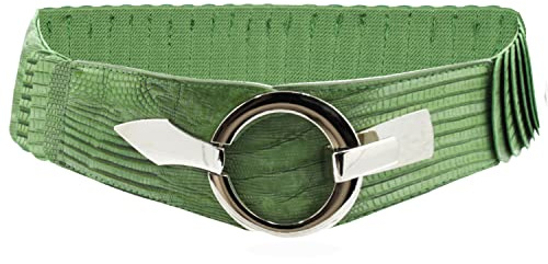 Glamexx24 Elastischer Damen Taillengürtel gürtel 6cm breiter Hüftgürtel mit silberner Ring