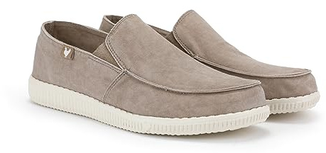 WALK IN PITAS | WP150 Slip on Washed | Mocassins pour Hommes | Chaussures Bateau | Slipon Loafers | Baskets d'été | Sneakers | Pantoufles Estivales | Chaussures de Walkinpitas | Beige 42